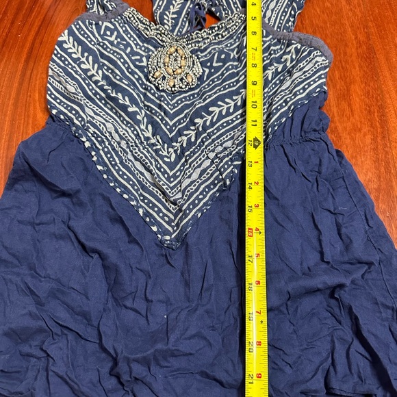 Free People Sleeveless tank top chevron/herringbone, chevron embroidered boho xs - Picture 5 of 11